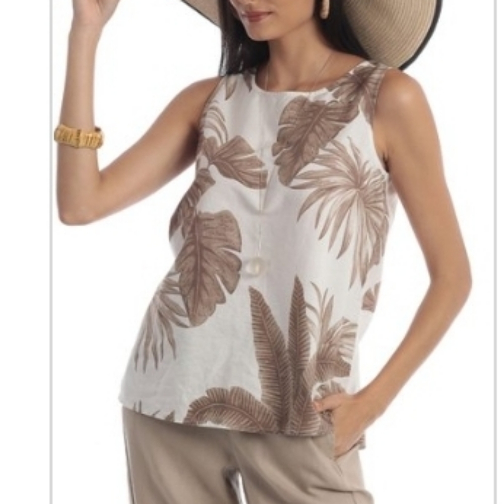 2 pc Set NWT Andrea Jovine linen Top and pants